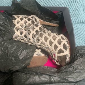 Vince Camino high heel cage shoe. Unique color.